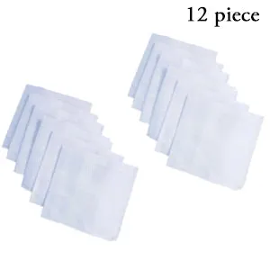 1537 Men's King Size Formal Handkerchiefs for Office Use - Pack of 12