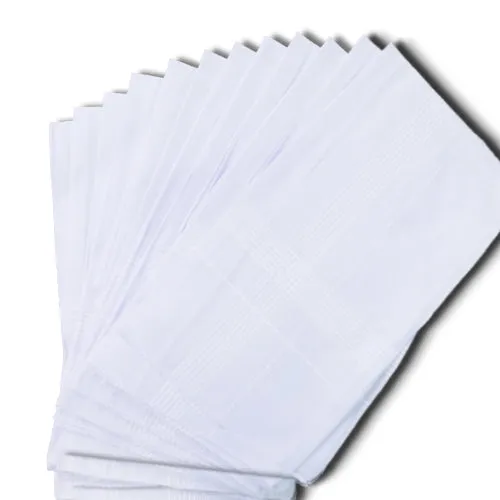 1537 Men's King Size Formal Handkerchiefs for Office Use - Pack of 12