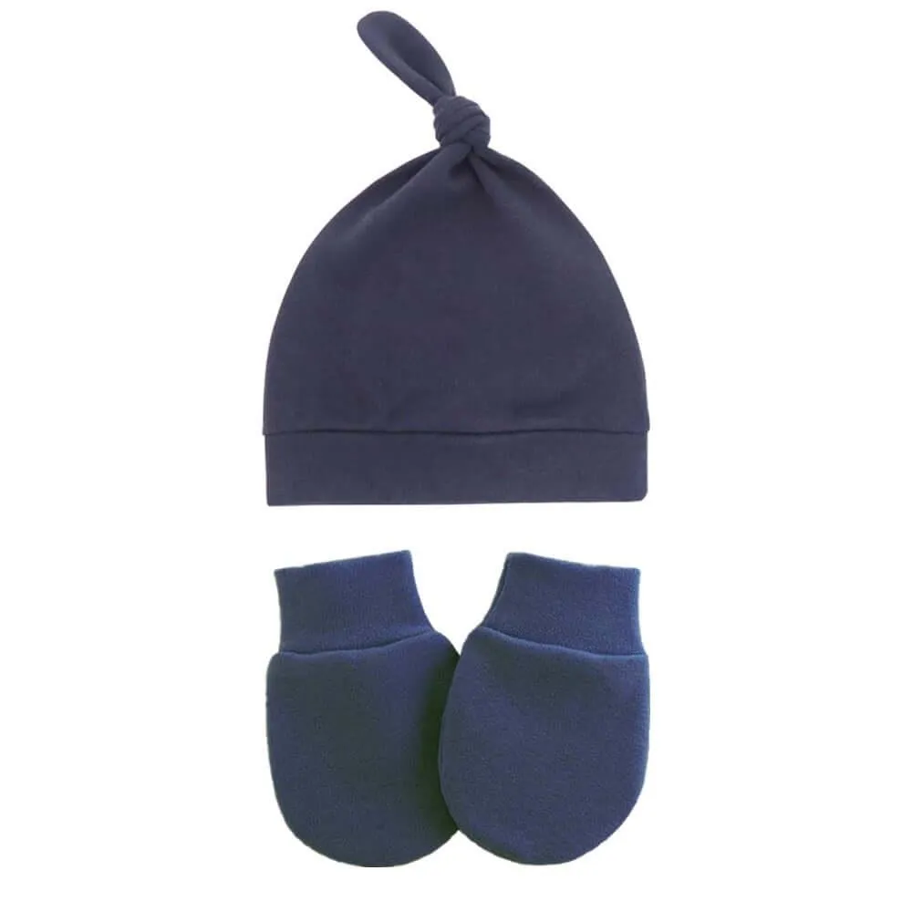 Anti Scratching Cotton Mittens   Hat Set