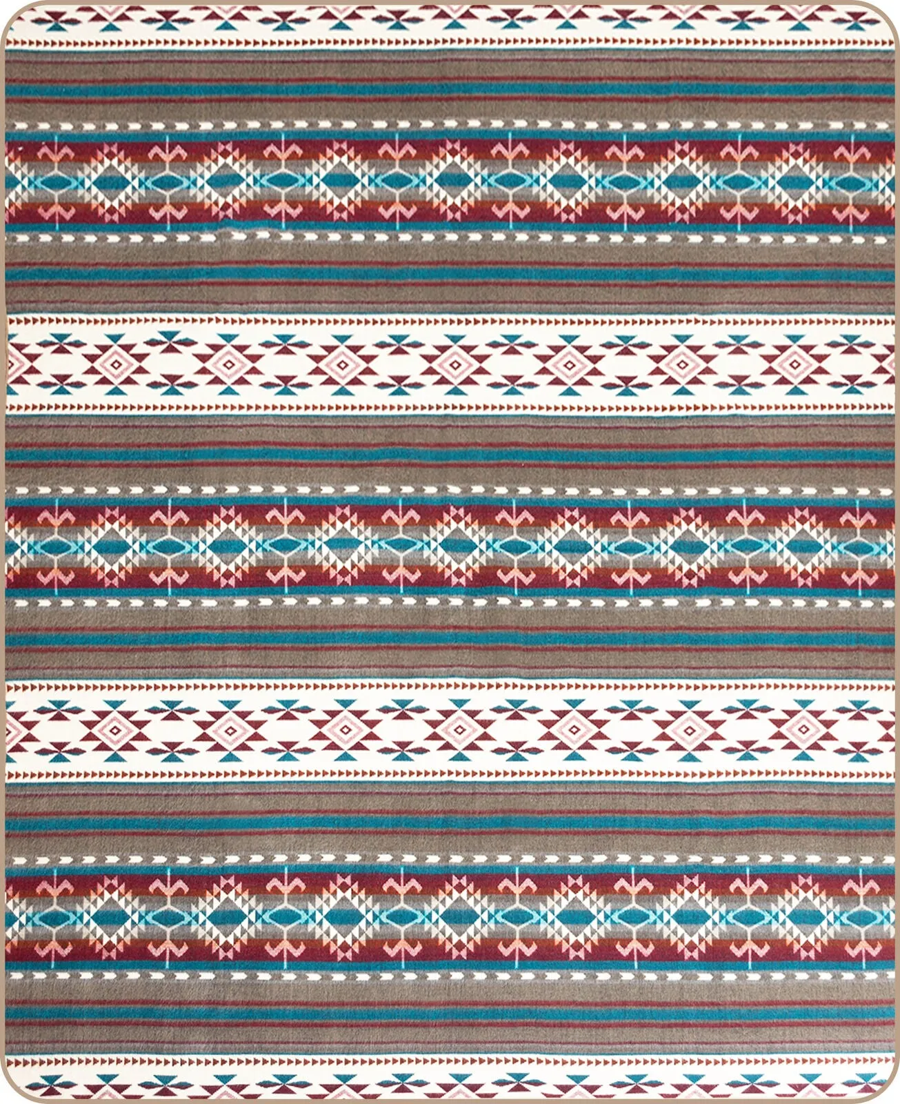 Azabi - Baby Alpaca Blanket - Extra Large - Aztec Southwest Pattern