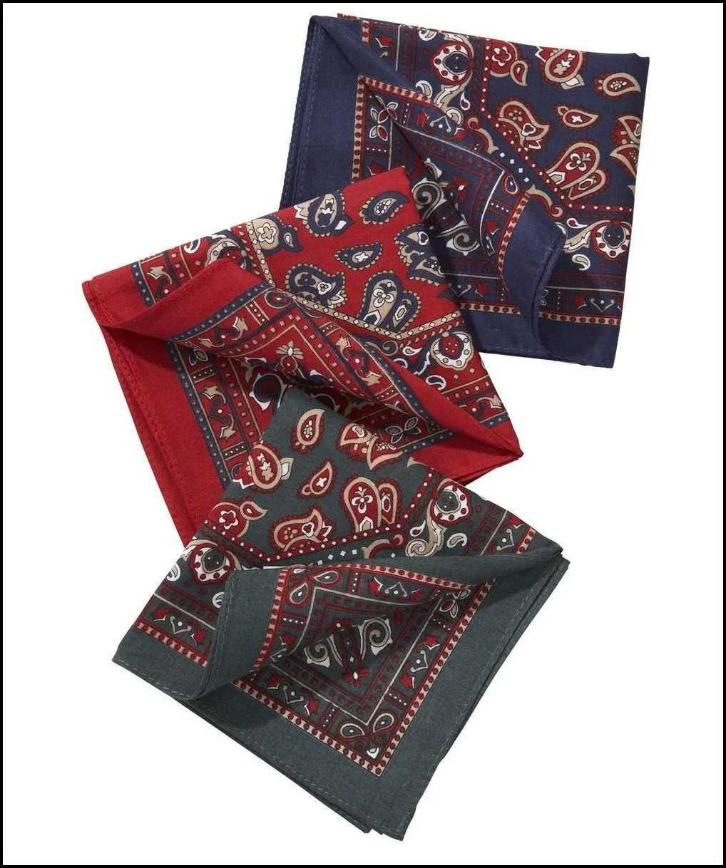 Barbour Handkerchiefs - Paisley Hankies - Gift Set of Three - MAC0009MI11