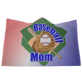 Baseball Mom Hooded Blanket, Blue