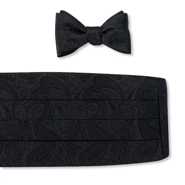 Black Paisley Cummerbund Set - CB1745