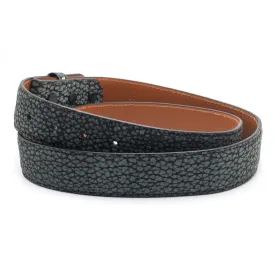 Black Suede Bison Leather Belt Straps