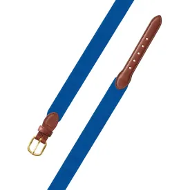 Blue Grosgrain Ribbon Leather Tab Belt