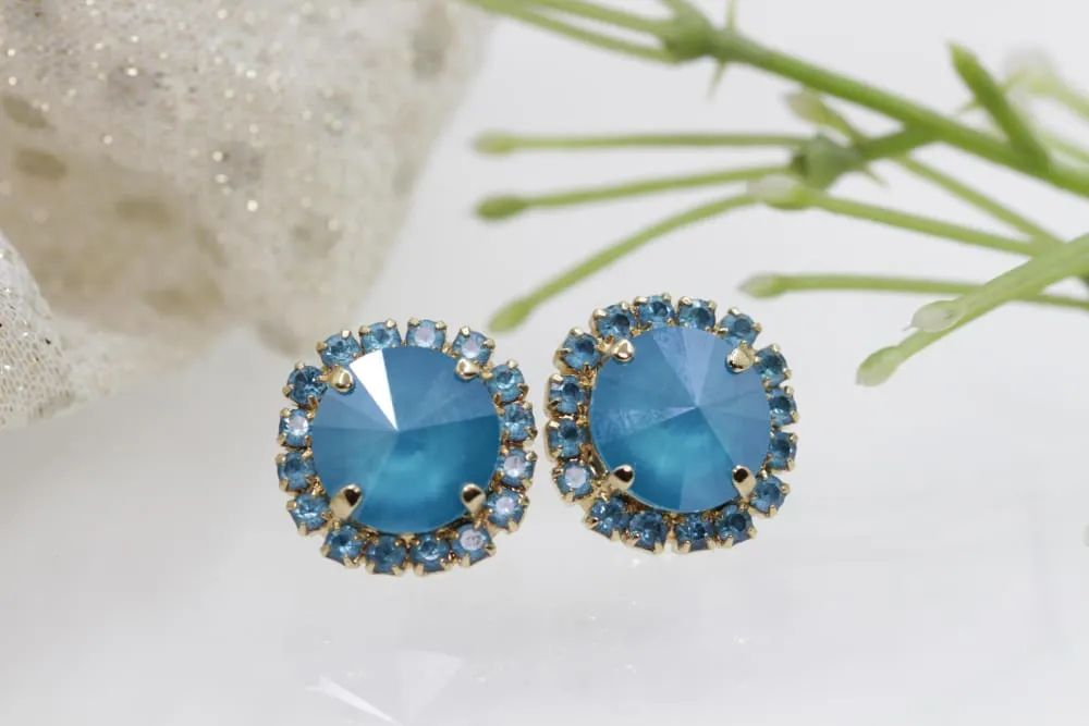 BLUE STUD EARRINGS