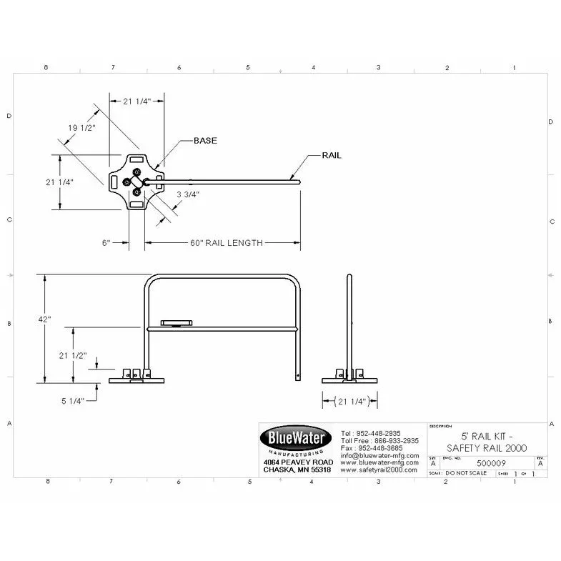 Bluewater Safety Rail 2000 Fall Protection Guard Rail Kit