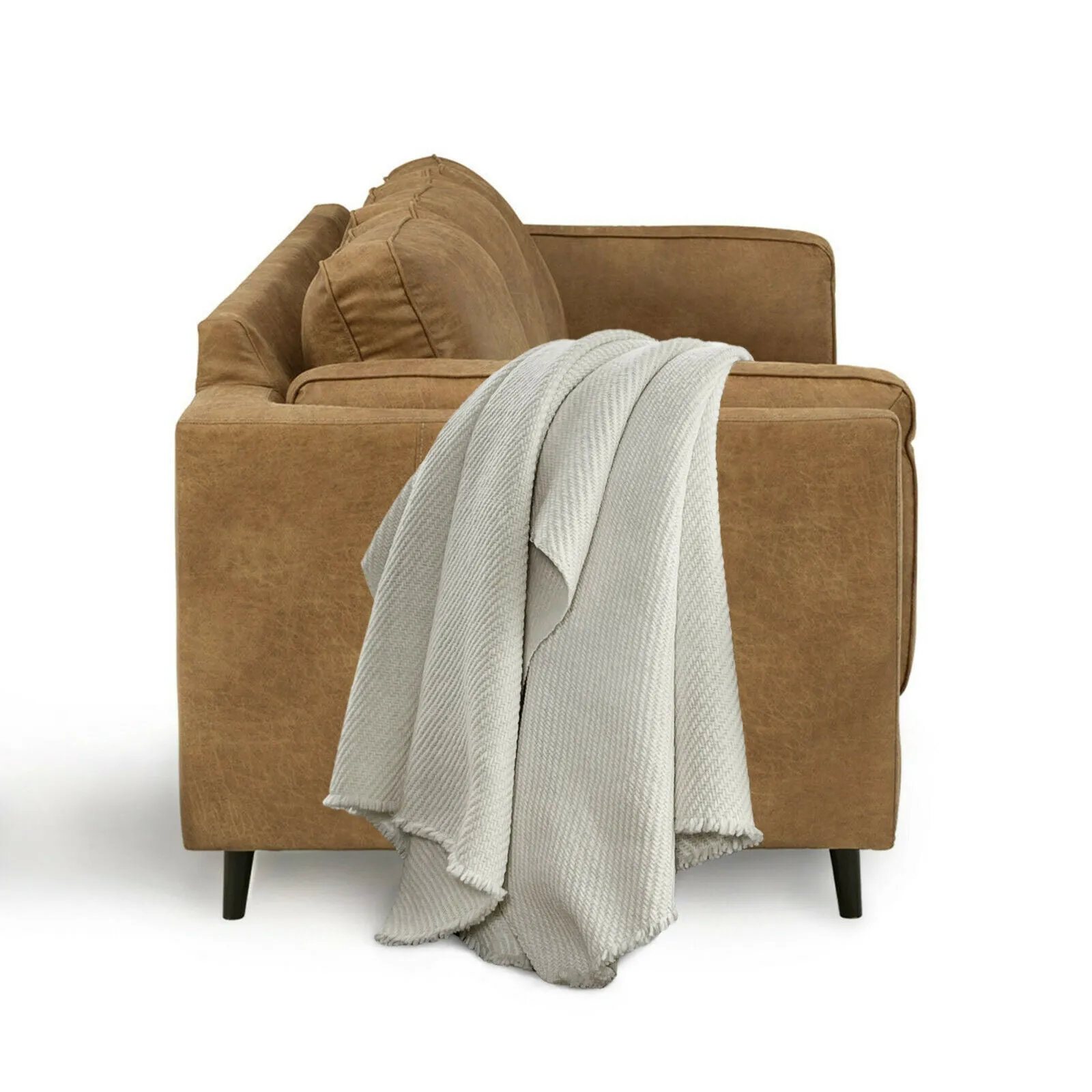 Chamica - Heavy and Thick Llama wool throw Blanket - Solid white