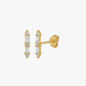 Cluster Baguette Stud Earrings