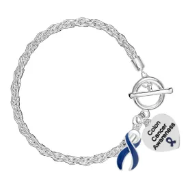 Colon Cancer Dark Blue Ribbon Rope Bracelets