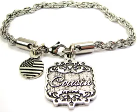 Cousin Victorian Scroll Rope Chain Bracelet