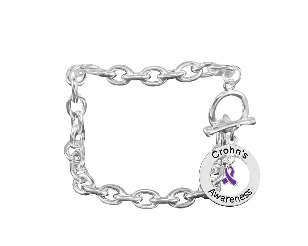 Crohn's Circle Charm Chunky Bracelets