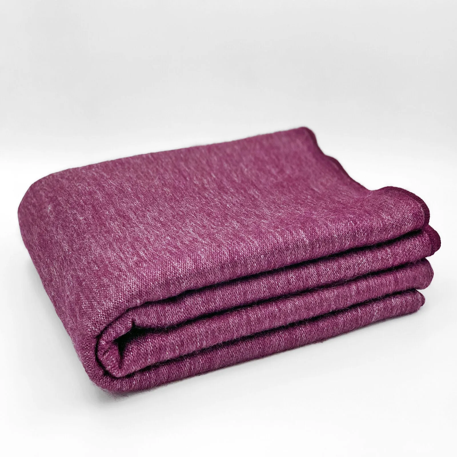 Cunuyacu - Baby Alpaca Wool Throw Blanket / Sofa Cover - Queen 98" x 67" - Striped Pattern Dark Purple Lilac