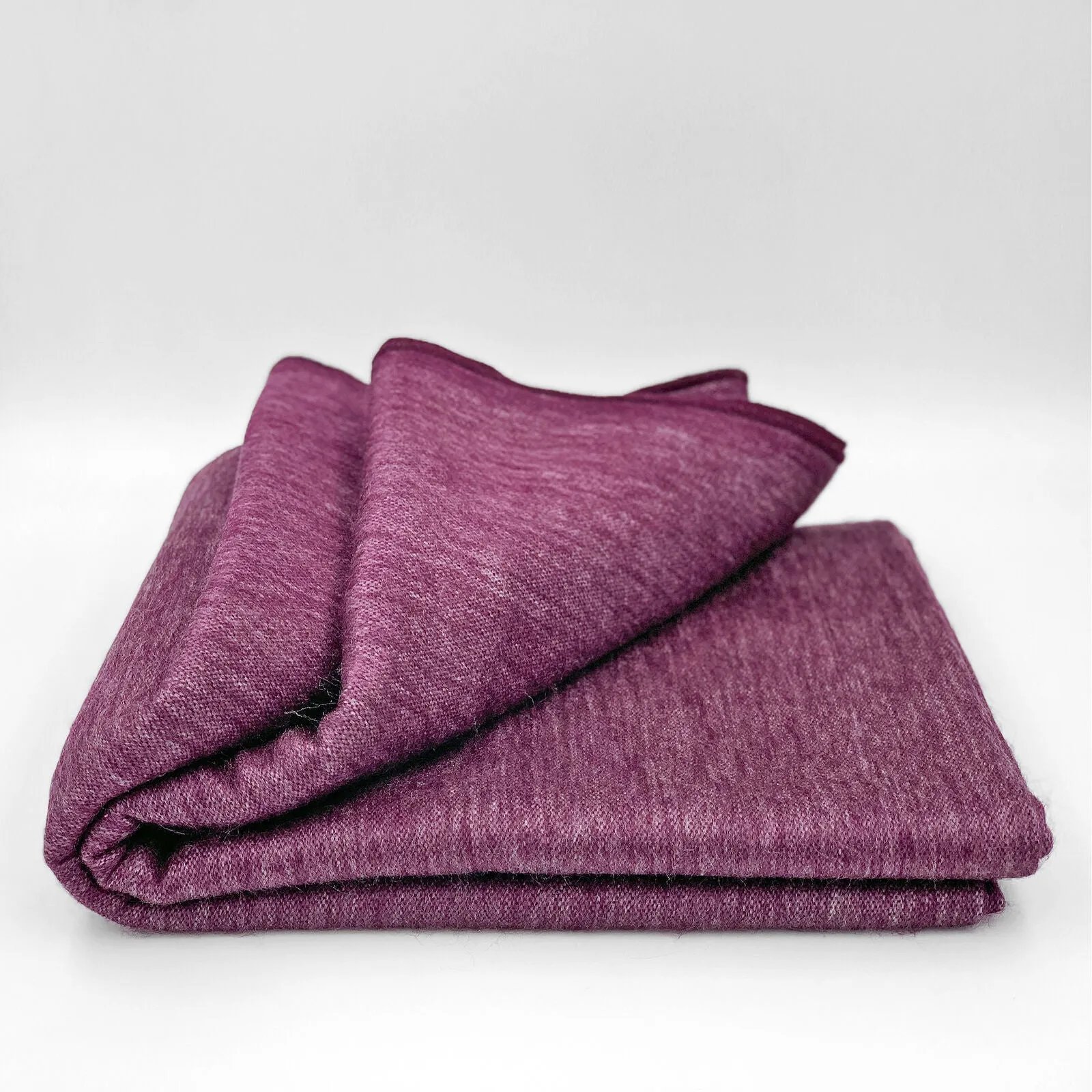 Cunuyacu - Baby Alpaca Wool Throw Blanket / Sofa Cover - Queen 98" x 67" - Striped Pattern Dark Purple Lilac