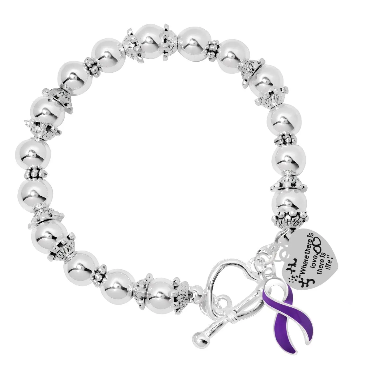 Cystic Fibrosis Ribbon Charm Bracelets