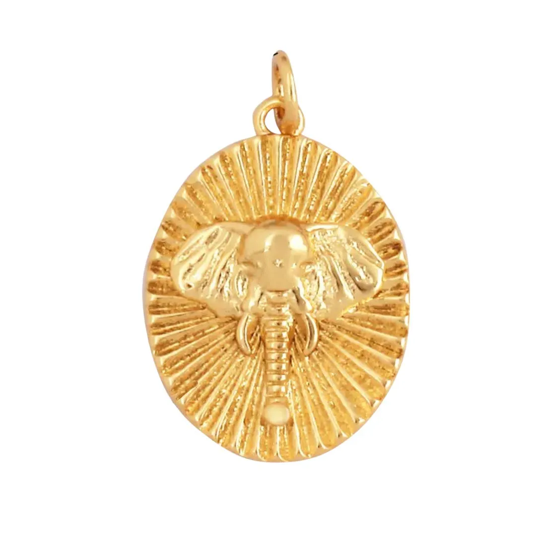 Elephant Gold Charm For Charm Bar & Charm Necklace