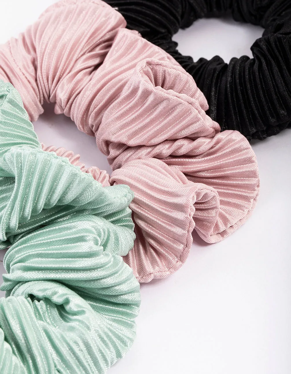 Fabric Plisse Scrunchie Pack