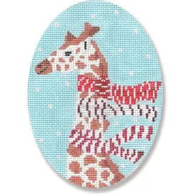 Giraffe w/ Scarves Ornament Canvas