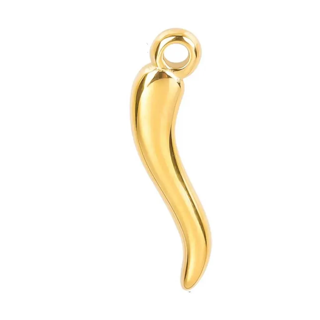 Gold Spicy Pepper Charm For Charm Necklace & Bracelet