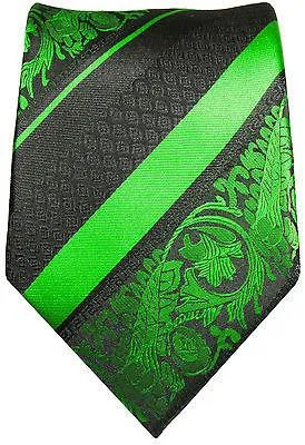 Green and Black Silk Necktie by Paul Malone