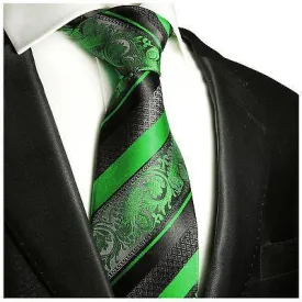 Green and Black Silk Necktie by Paul Malone