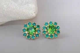 GREEN SMALL EARRINGS