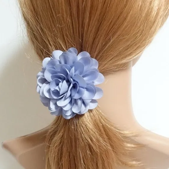 Handmade Dahlia Flower Hair Elastics Ponytail Holder Flower Hair Accessories