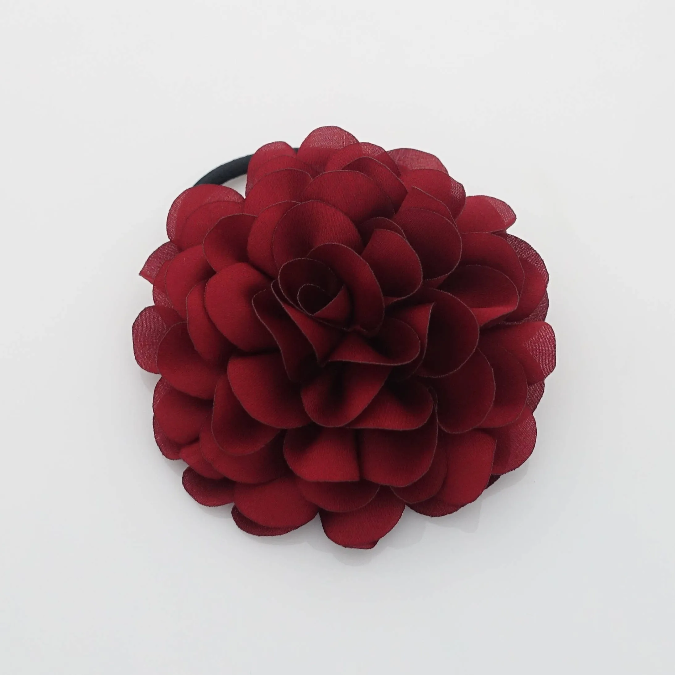 Handmade Dahlia Flower Hair Elastics Ponytail Holder Flower Hair Accessories