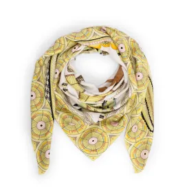 Hermes Jaune Washed Silk Savana Dance 140 Scarf