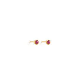 July Ruby Birthstone Stud Earrings