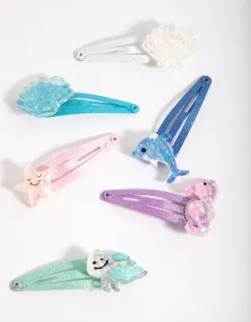 Kids Colourful Sea Creatures Hair Clip 6-Pack