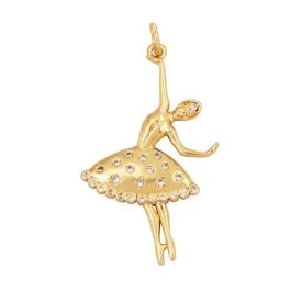 Large Ballerina Dancer Charm For Charm Necklace & Bracelet