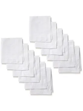 Men's White 100% Cotton Soft Finish Handkerchiefs