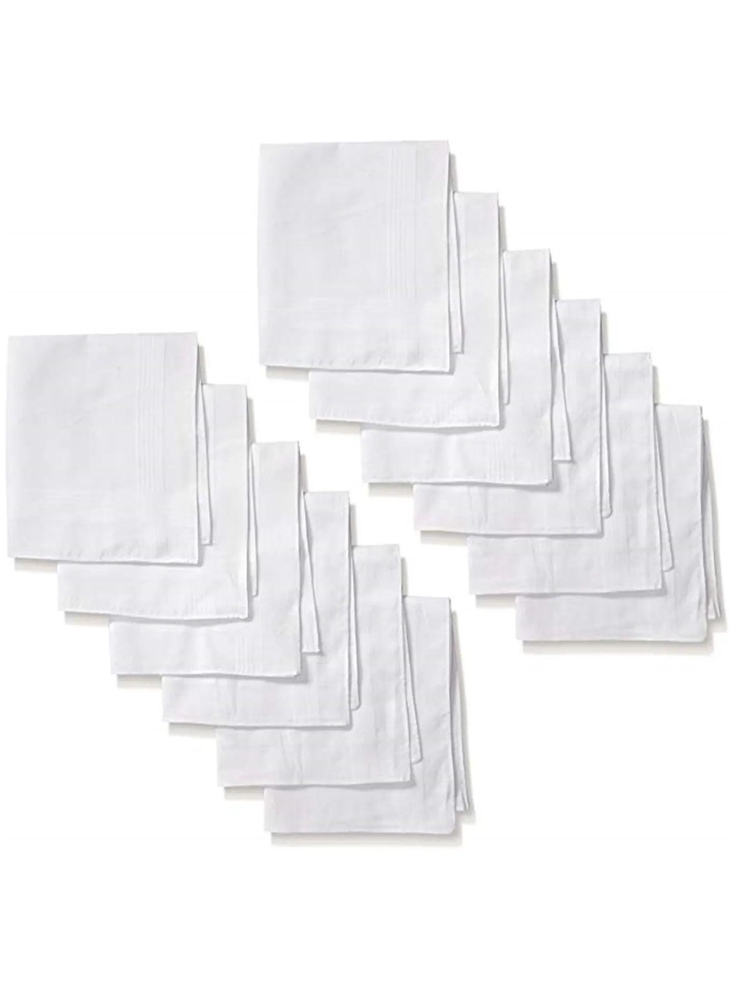 Men's White 100% Cotton Soft Finish Handkerchiefs