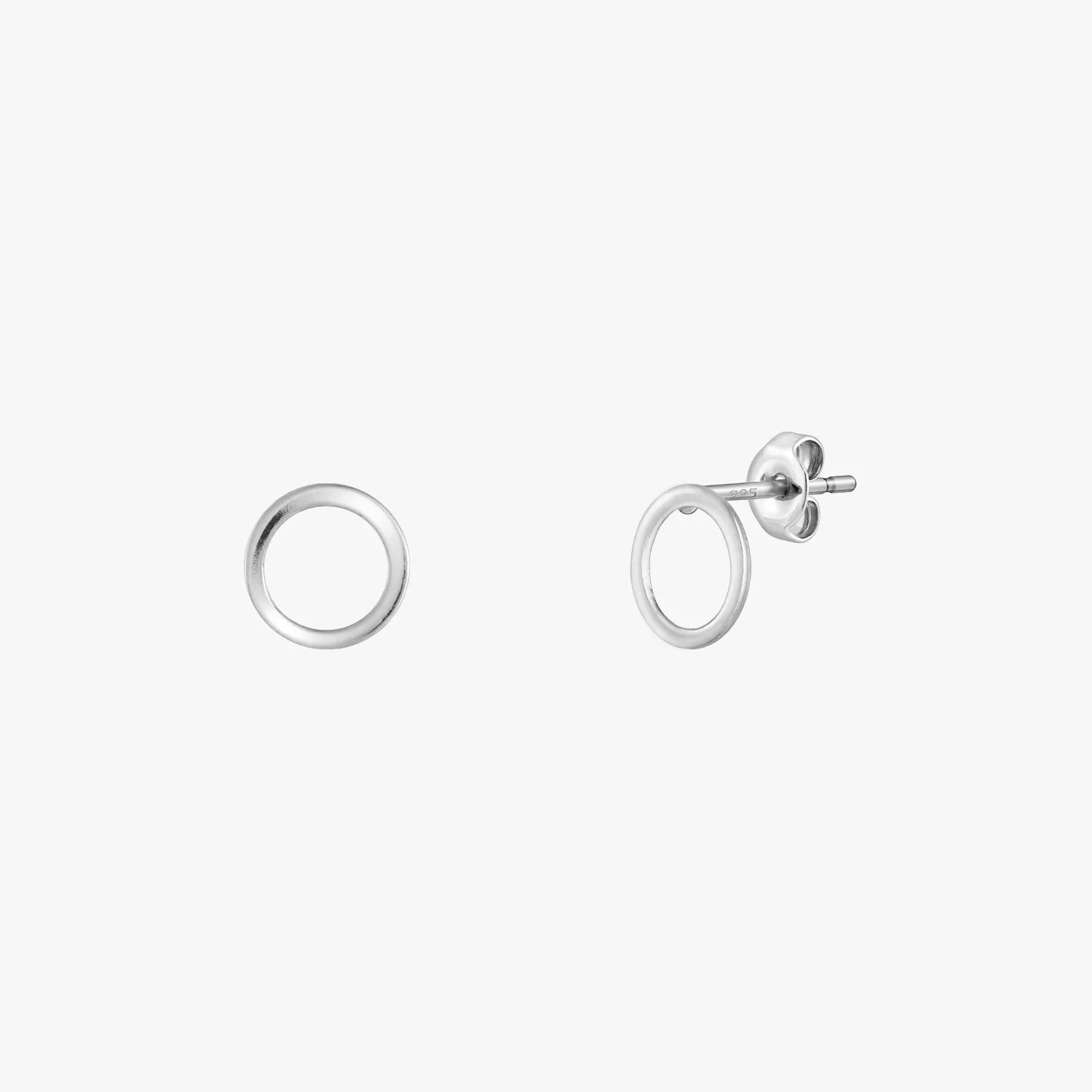 Mini Open Circle Stud Earrings