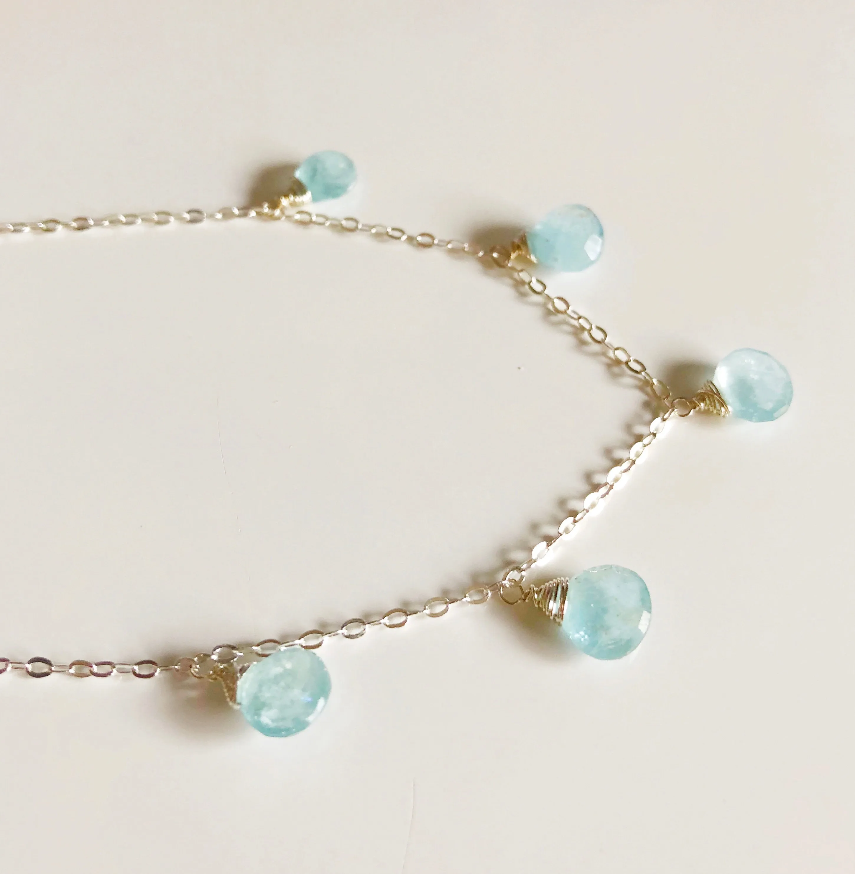 Necklace IVANNA - aquamarine (N276)