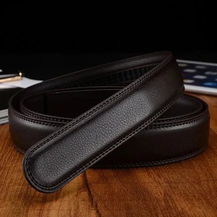 No Buckle 3.5cm Wide Real Genuine Leather Belt Without Automatic Buckle Strap Designer Belts Men High Quality cinturon hombre