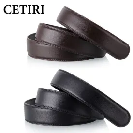 No Buckle 3.5cm Wide Real Genuine Leather Belt Without Automatic Buckle Strap Designer Belts Men High Quality cinturon hombre