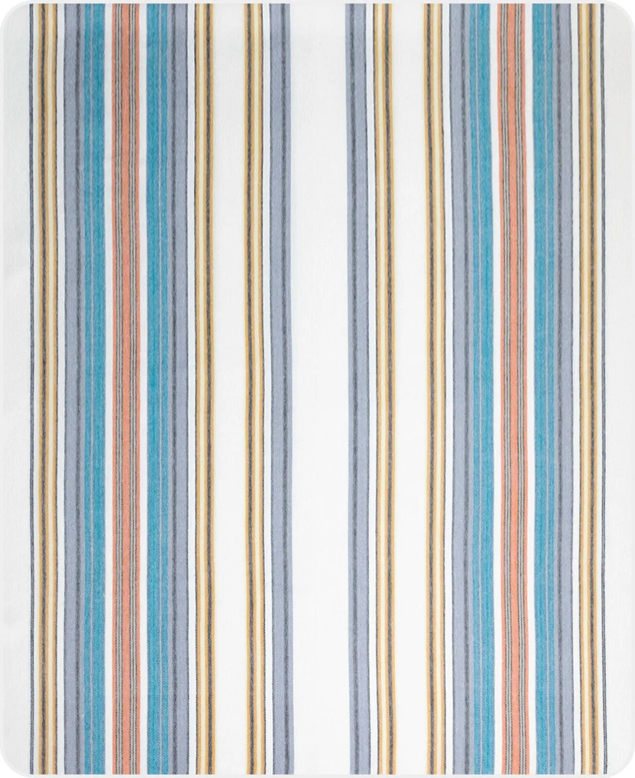 Nongora - Baby Alpaca Wool Throw Blanket / Sofa Cover - Queen 95 x 67 in - ocean dive - white/turquoise/orange/yellow