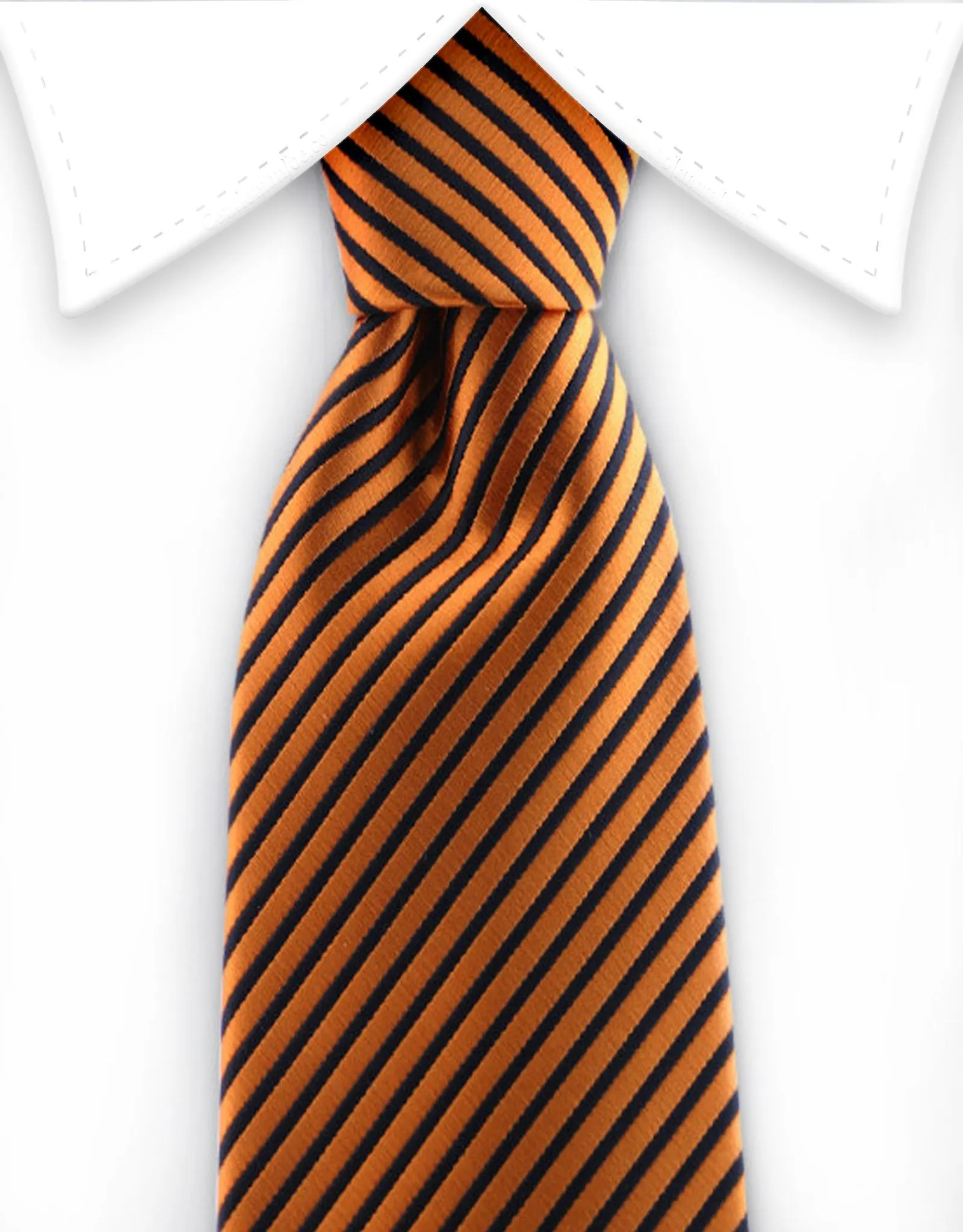 Orange & Black Striped Teen Tie