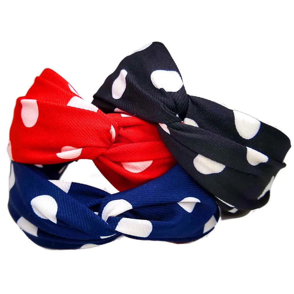 Polka Dot Turban Twist Headbands