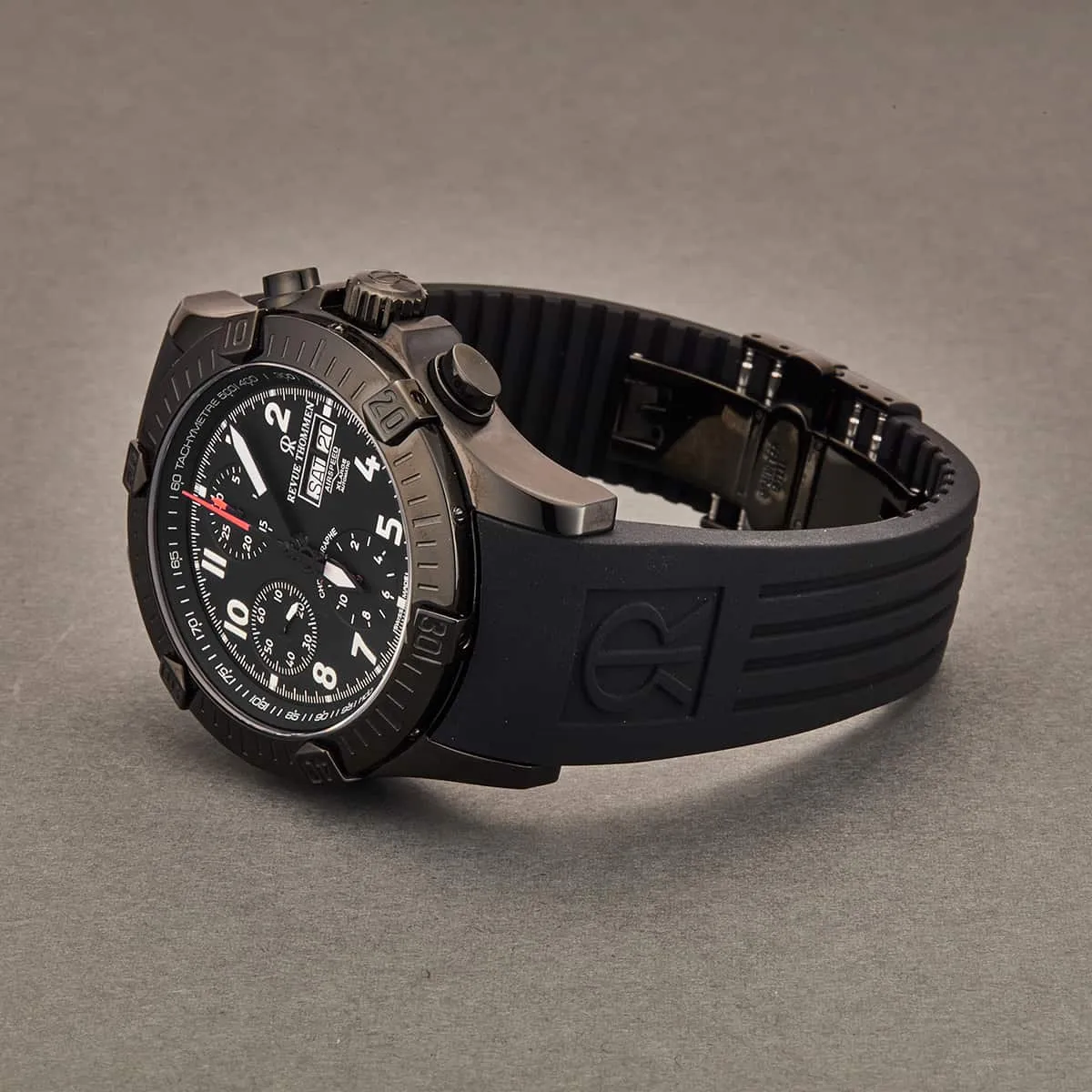 Revue Thommen Men's 'Air Speed' Rubber Strap Chronograph Watch