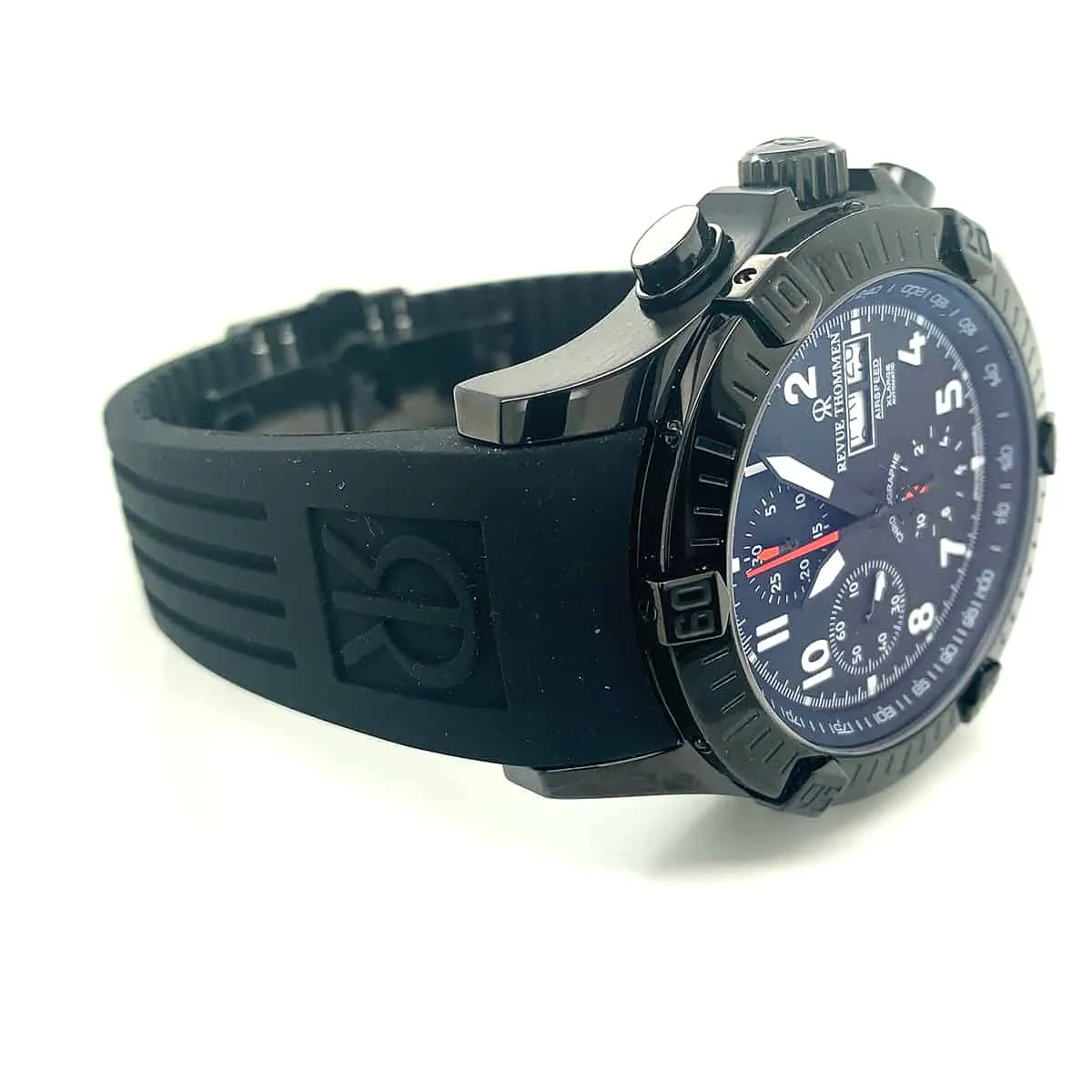 Revue Thommen Men's 'Air Speed' Rubber Strap Chronograph Watch