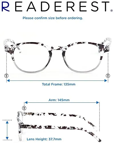 Round-Blue-Light-Blocking-Reading-Glasses-Clear-Black-0-00-Magnification-Computer-Glasses