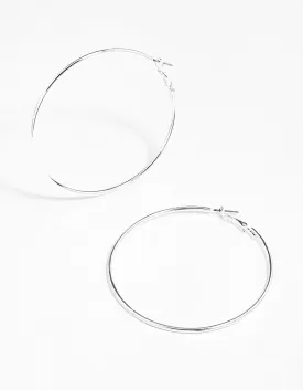 Silver Classic Medium Hoop Earrings