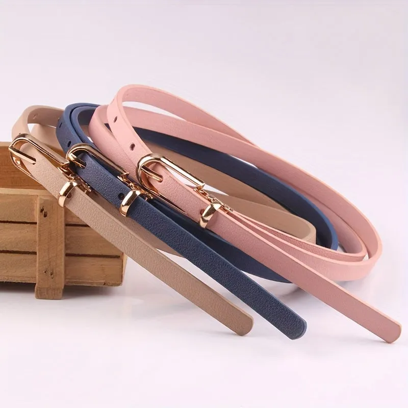 Stylish PU Leather Belt in Candy Colors for Women