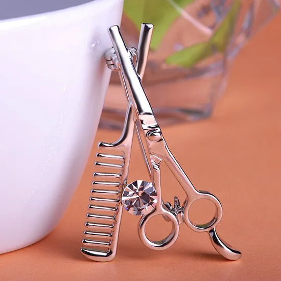 Tool Jewelry Scissors Combs Brooch For Personality Women Broches Collar Accessoris Hijab Pins For Esmalte De Unhas Relogio Vaz